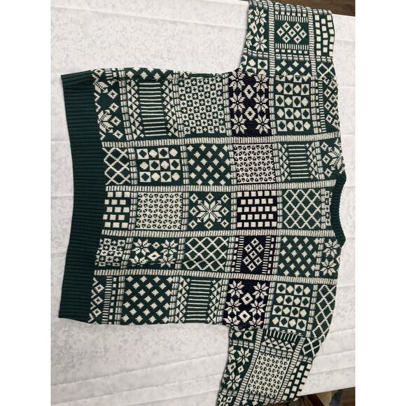 Vintage JanTzen Men’s Sweater Holiday Green And White Holiday Theme Size XL - Picture 1 of 9